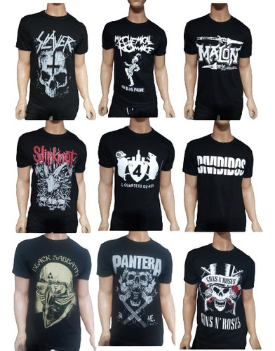 Remeras De Rock Por Mayor Pack X 5  100% Algodon