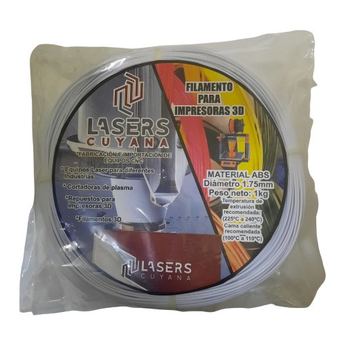 Filamento Para Impresoras 3d Abs-blanco-1kg Lasers Cuyana