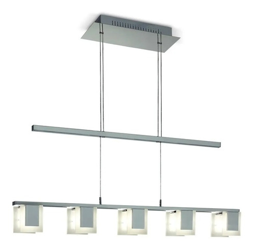 Lampara Colgante 5 Led Cromo Moderno Living Comedor Sorrento