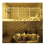 Cortina Red Luces Led Calidas Navidad Decoracion 150x150cm