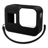 Funda Silicona Con Correa P/ Gopro Hero 8 Logo Black, Suave