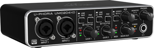 Behringer Umc204 Hd Interface Audio Usb Pc U-phoria Umc204h