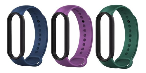 Pulseira Silicone Sport Para Xiaomi Mi Band 5 E 6 Kit Com 3