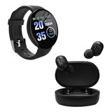 Combo Smartwatch D18 Negro + Auriculares Inalámbricos A6s