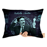 2 Capas Travesseiro Fronha Nikola Tesla Lâmpada Elétrica