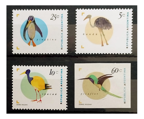 1995. Argentina - 4 Sellos Serie Basica- Aves -  Mint