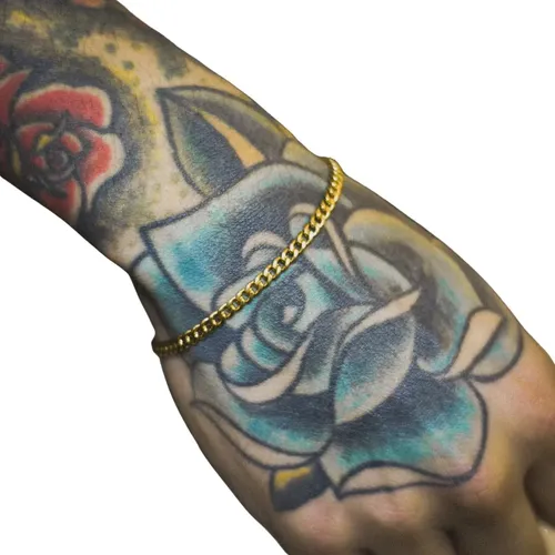 Pulsera Groumet 4mm - Enchapado En Oro - Calidad Premium