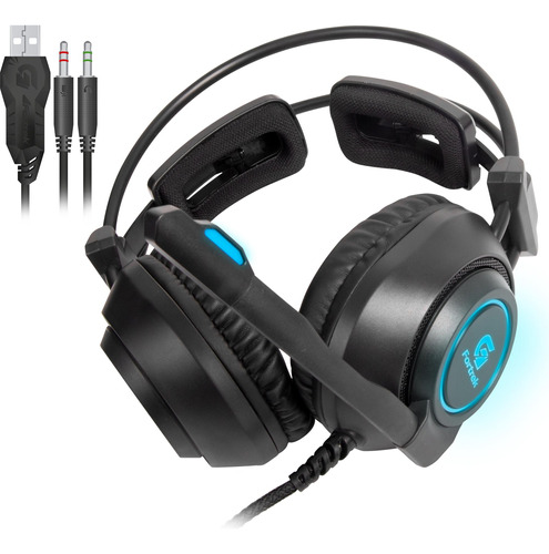 Headset Gamer Fortrek Vickers P2 + Usb Rgb Preto