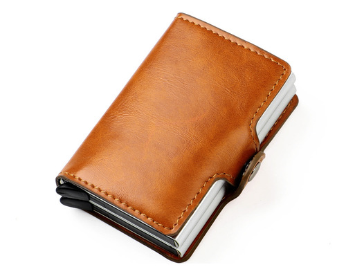 Doble Caja De Aluminio De Oro Rfid Wallet Card Case