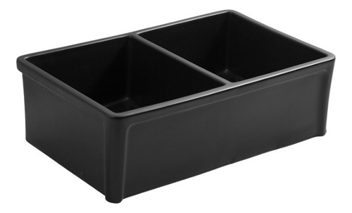 Tarja Para Cocina Doble Negro Mate Rectangular