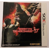 Resident Evil: The Mercenaries 3d 3ds Sólo El Manual Booklet
