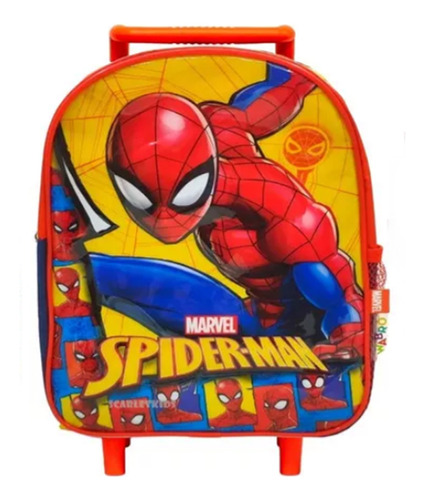 Mochila Infantil Jardin Carro Spiderman Hombre Araña 12 PuLG