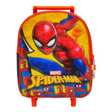 Mochila Infantil Jardin Carro Spiderman Hombre Araña 12 PuLG