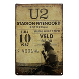 Poster Cartel U2 Stadion Feyenoord Decoracion Retro Casa Bar