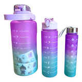 Botella Motivacional 3 En 1 Stickers Frases Kit 2l 1l 350ml 