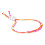 Pulsera Cordón Fucsia Y Naranja Oso De Plata Bold Bear Tous Color Naranjo