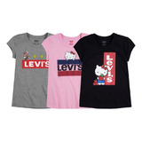 Set 3pz Playeras Levi's Star Wars - Hello Kitty - Mario Niña