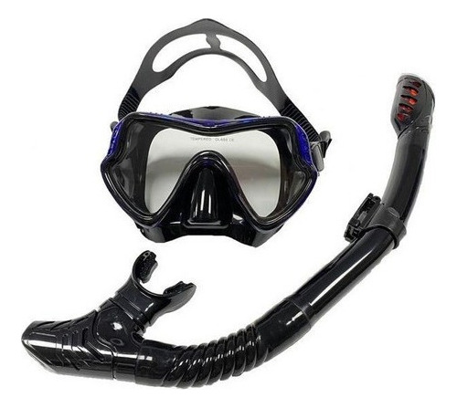 Set De Mascarillas Profesional Buceo Negro Xxg