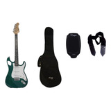 Combo Guitarra Electrica Parquer + Funda + Afinador + Correa