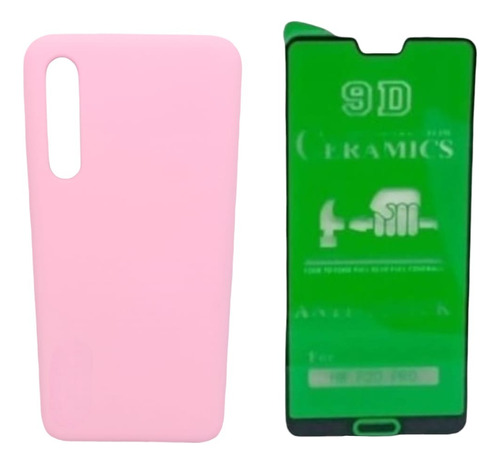 Estuche Silicone Case Para Huawei P20 Pro Y Vidrio Ceramico