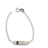 Pulsera Bebé Placa Plata Fina 925 12cm