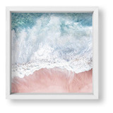 Cuadros Modernos 20x20 Box Blanco La Playa Pink Blue