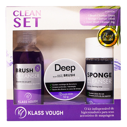 Kit Limpador De Pincéis E Esponjas Clean Set Klass Vough