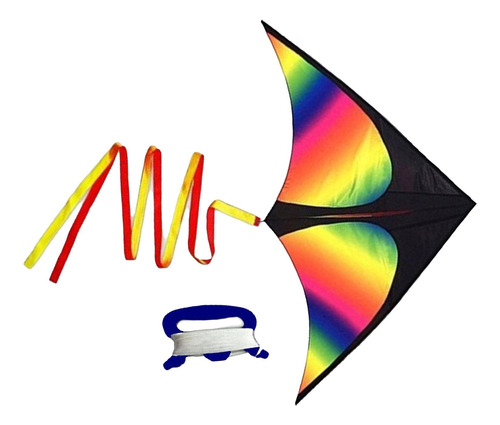 Rainbow Delta Kite Fly Kite Con Cuerda Windsock Para