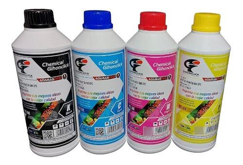 Tinta Gihonclick Compatible  Dye Base Agua 4 Botes De 125ml