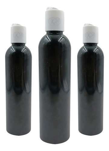 Envases Plasticos Negro 250ml Shampoo Dispensador Tapa Disco