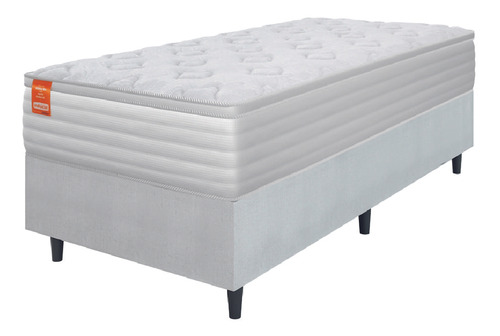 Cama Box Solteiro Molas Ensacadas Real Linho Branco