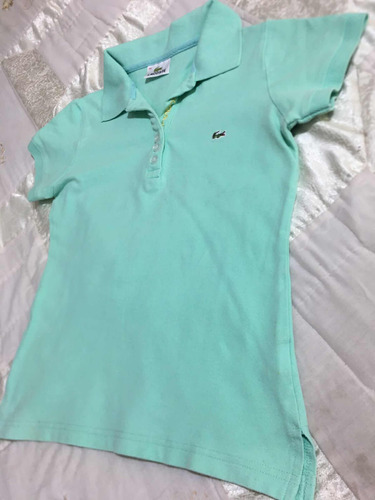 Lacost Blusa Polo Para Niña Talla 38 8-10 Años Verde Agua