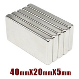  Pack 5 Imanes Neodimio Rectangular 40x20x5mm Biomagnetismo