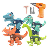 4 Unidades, Juguetes De Dinosaurio Con Herramienta Diy, De