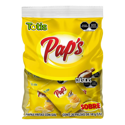 Totis Paps Papas Fritas Con Sal Botana 20pz 360g | MercadoLibre