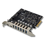 Placa Pcie X4 6 Puertos Usb-a 3.1 2 Puertos Usb-c Amitosai