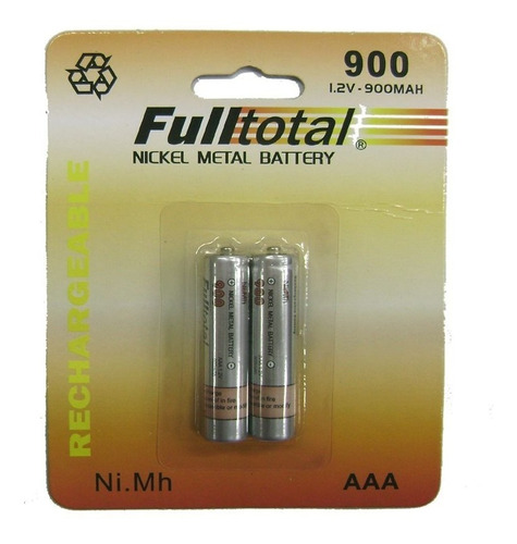 Pila Recargable Fulltotal Aaa 900mah Pack X 2 Pilas