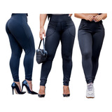 Kit 3 Leg Legging Bolso Ziper + Bolso Faca + Levanta Bumbum