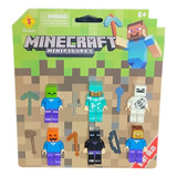Set De 6 Figuritas Minecraft Con Accesorios