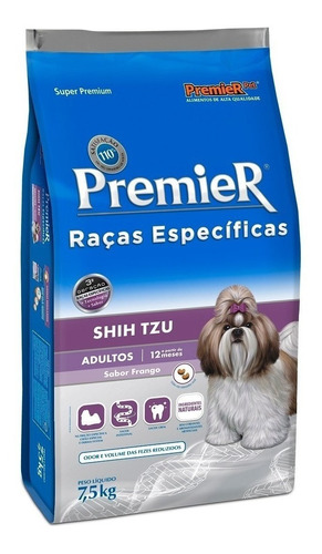 Alimento Premier Super Premium Raças Específicas Shih Tzu Para Cachorro Adulto De Raça Pequena Sabor Frango Em Sacola De 7.5kg