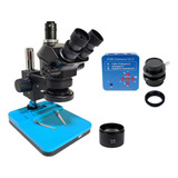 Microscópio Trinocular 7050 + Camera + Adaptador + Lente Aux