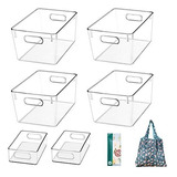 Organizador Plástico Transparente 6 Pack - Cocina, Nevera,