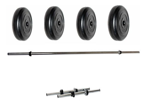 Kit De Entrenamiento 40lb ( Discos Barras Y Mancuernas) 