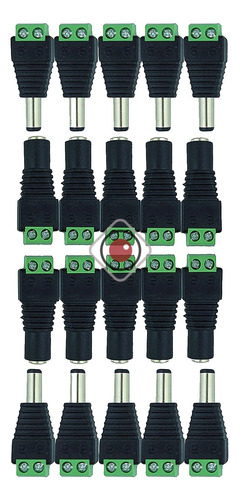 Pack X10 Par Plug Alimentación Hembra/macho Cctv - Redvision