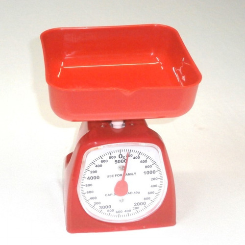 Bascula Cocina 5kg Mecanica Hogar Rojo Gramera Travessa