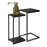 Lyam Decor Mesa Industrial Design Preto X2 Unidades