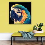 Cuadro Canva Decorativo Guacamaya Poligonal 80x80 Cm