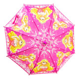 Guarda-chuva Infantil Automático Meninas Com Apito Cor Barbie 02