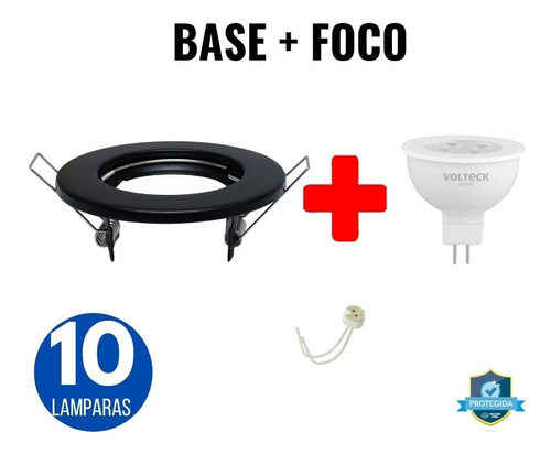  10 Pack Lampara Led Mr-16 4w Base Blanco Negro Plata