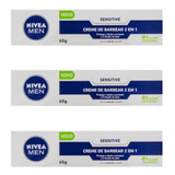 Creme De Barbear 2 Em 1 Sensitive Nivea Men 65g - Kit C/3